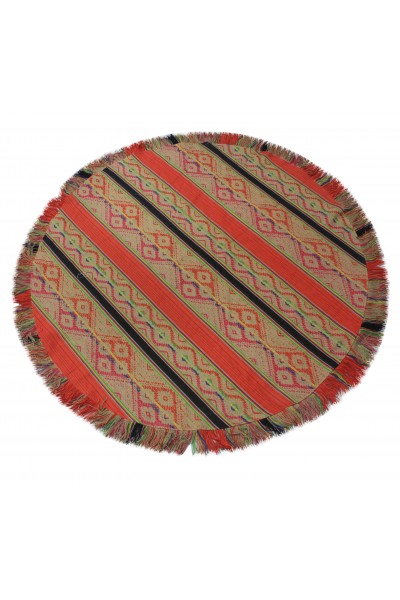 Round jacquard beach rug